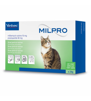 MILPRO 16 mg/40 mg, plėvele dengtos tabletės katėms , N4