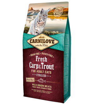 Carnilove Cat Fresh Carp/Trout sausas maistas sterilizuotoms katėms