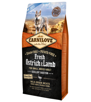 Carnilove Dog Fresh Ostrich/Lamb Small Breed sausas maistas šunims