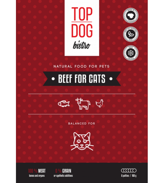 Top Dog Bistro Beef for Cats šaldytas maistas