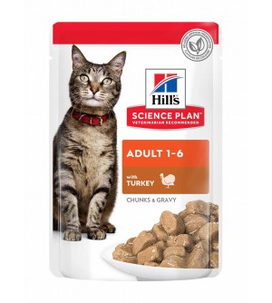 Hill's Science Plan Feline Adult Turkey pouch konservai katėms