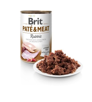 BRIT CARE Rabbit Pate & Meat konservai šunims 400g