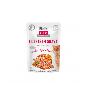 Brit Care Cat konservai katėms Fillets in Gravy Savory Salmon