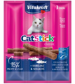 Vitakraft Cat Stick Mini kačių skanėstas su menke ir tunu