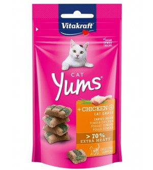 Vitakraft Cat Yums skanėstas su vištiena ir kačių žole 40g