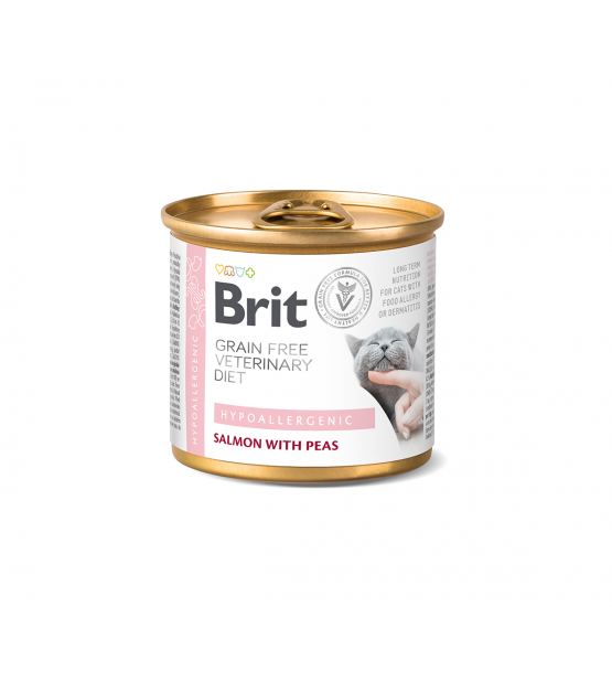 Brit GF Veterinary Diets Hypoallergenic konservai katėms, 200g