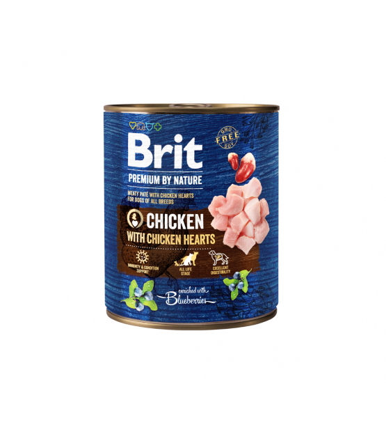 Brit Premium BY NATURE konservai šunims Chicken with Hearts