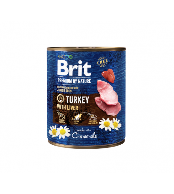 Brit Premium BY NATURE konservai šunims Turkey with Liver