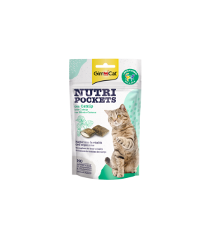 GimCat Nutri Pockets skanėstai katėms su katžole ir multivitaminais 60g.