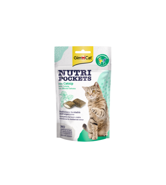 GimCat Nutri Pockets skanėstai katėms su katžole ir multivitaminais 60g.