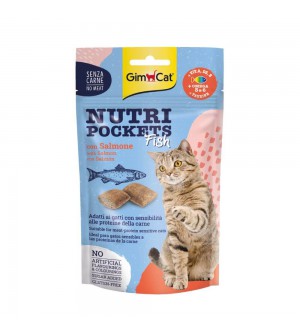 GimCat Nutri Pockets skanėstai su žuvimi ir lašiša katėms