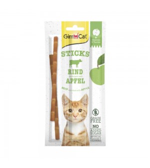 GimCat Sticks skanėstai su jautiena ir obuoliais katėms