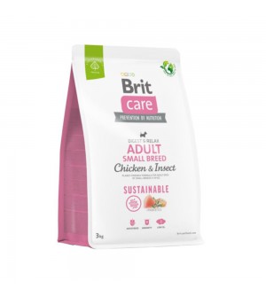 Brit Care Sustainable Adult Small Breed Chicken & Insect sausas pašaras šunims