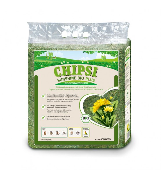 Chipsi Bio Plus šienas su kiaulpienėmis graužikams