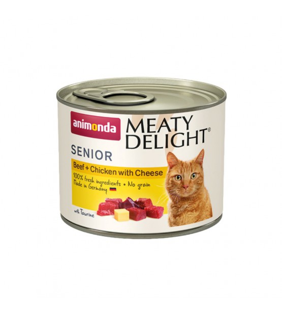 Animonda Meaty Delight Senior konservai su jautiena, vištiena ir sūriu katėms