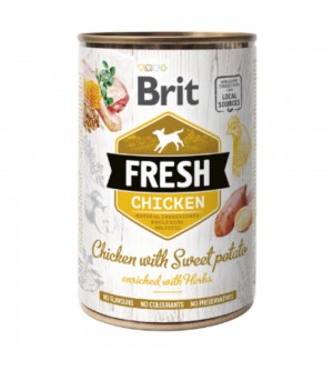 Brit Fresh konservai su vištiena ir saldžiomis bulvėmis šunims