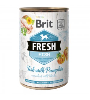 Brit Fresh konservai su žuvimi ir moliūgu šunims