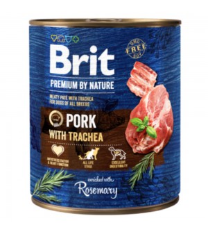 Brit Premium by Nature mėsos paštetas su kiauliena ir trachėjomis šunims