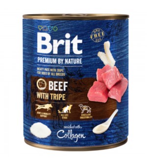 Brit Premium by Nature mėsos paštetas su jautiena ir žarnokais šunims