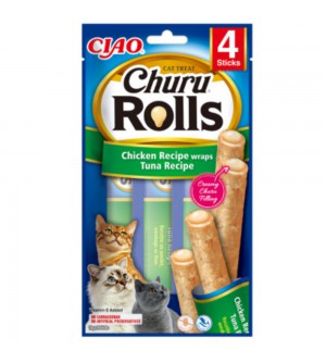 Churu Cat Rolls Chicken Tuna skanėstai su tunu katėms