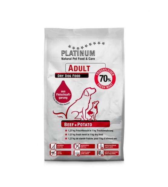 Platinum Adult sausas pašaras su jautiena ir bulvėmis šunims