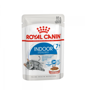 Royal Canin Indoor 7+ Sterilised in Gravy konservai katėms