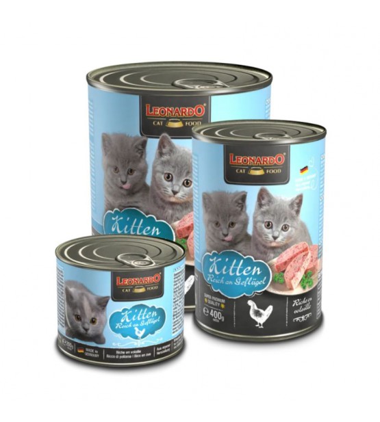 Leonardo Kitten Poultry konservai su naminių paukščių mėsa kačiukams