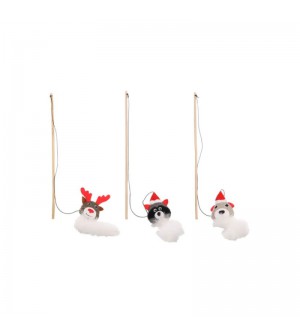 Flamingo lazdelė su gyvūnais kalėdinis žaislas katėms