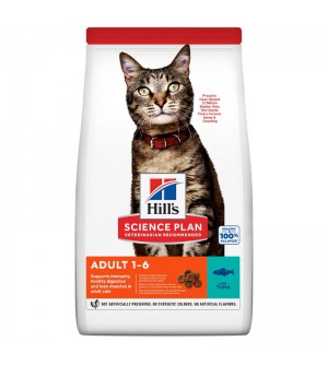 Hill's Science Plan Feline Adult Optimal Care Tuna sausas maistas katėms