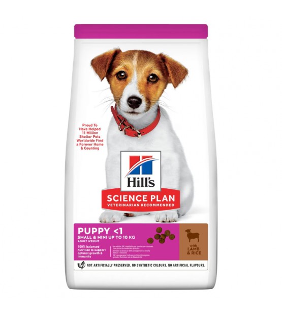 Hill's Science Plan Puppy Small & Mini sausas maistas su ėriena ir ryžiais šuniukams