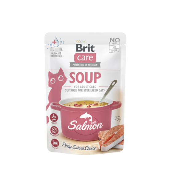 Brit Care Cat Soup sriuba su lašiša katėms