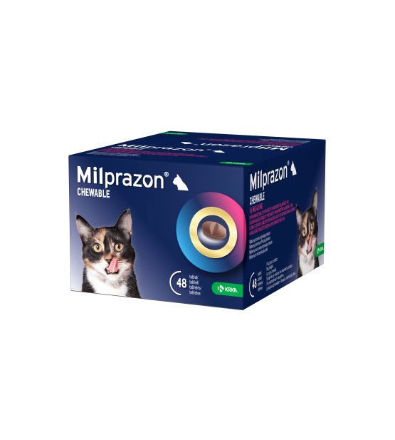 Milprazon Chewable 16 mg/40 mg tabletės nuo kirminų katėms